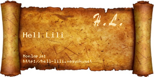 Hell Lili névjegykártya